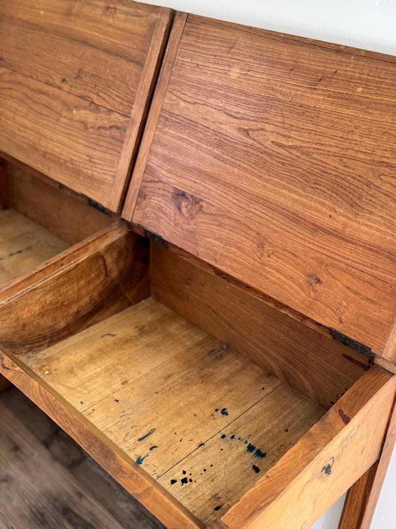 1900s初期 フランスアンティーク 2人掛けスクールデスク