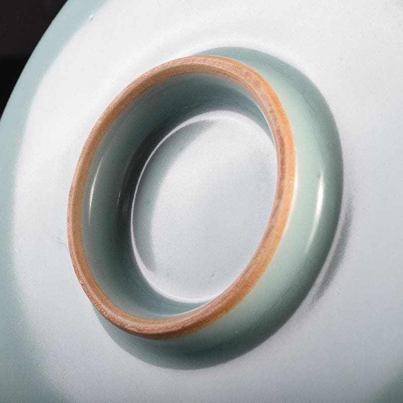 鍋島焼　鍋島青磁　花刻　盤　皿　時代箱付　M　R8806