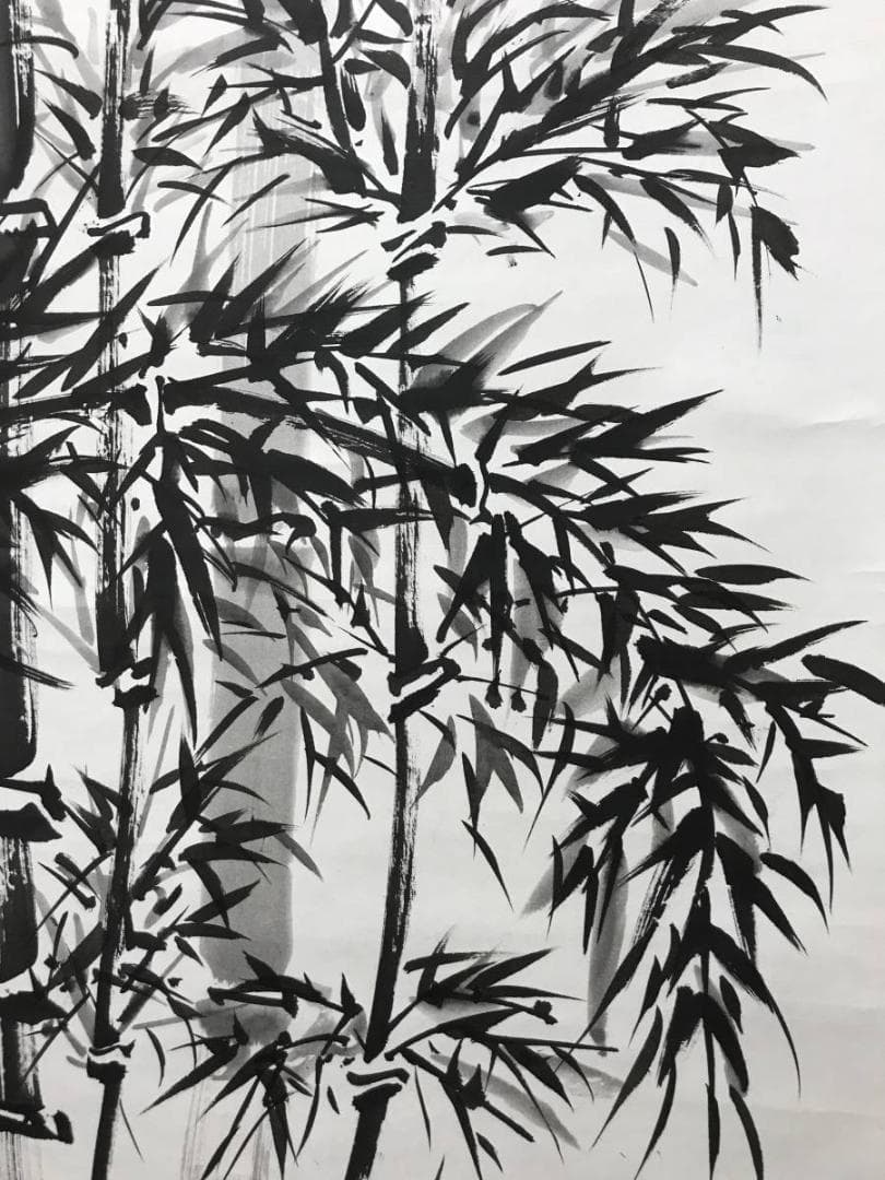 【真作】三浦霊泉/墨竹図/竹図/掛軸/名家伝来/AC-216