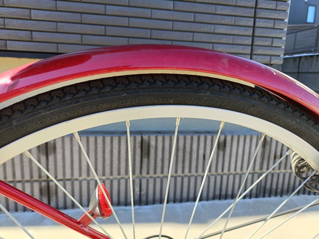 シティサイクル 赤 カゴ付き