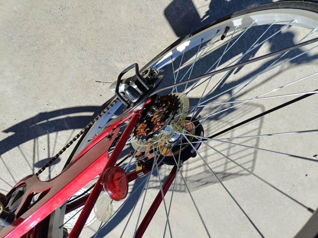 シティサイクル 赤 カゴ付き