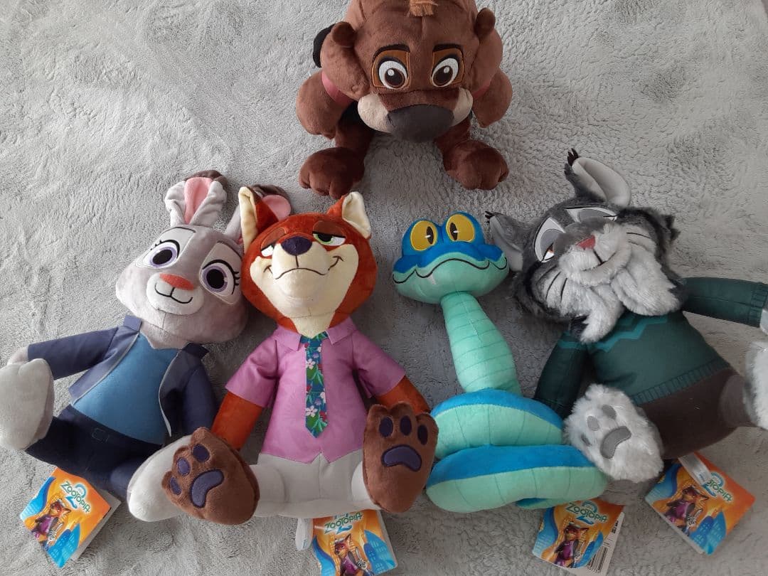 ズートピア2 Lぬいぐるみ ニック ジュディ パウバート ニブルズ ゲイリー5点