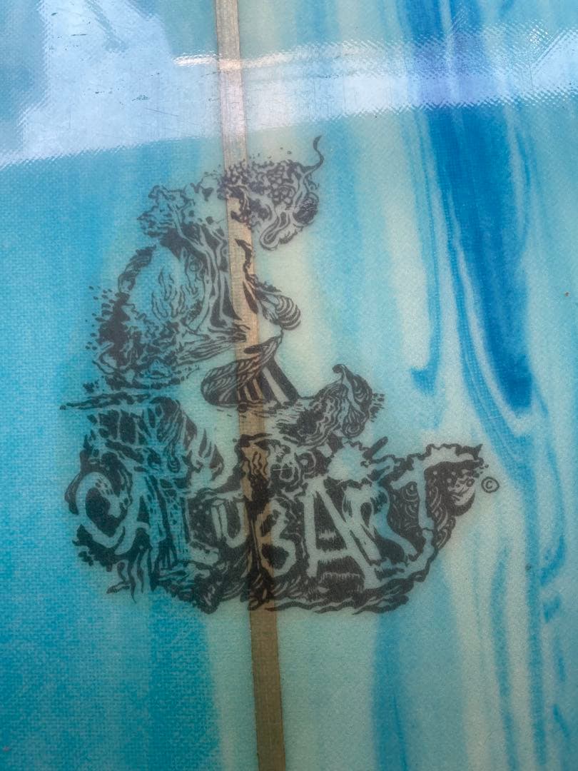 ロングボード 9'6\" 青ハードケース、フィン&リーシュコード付き　引き取り限定