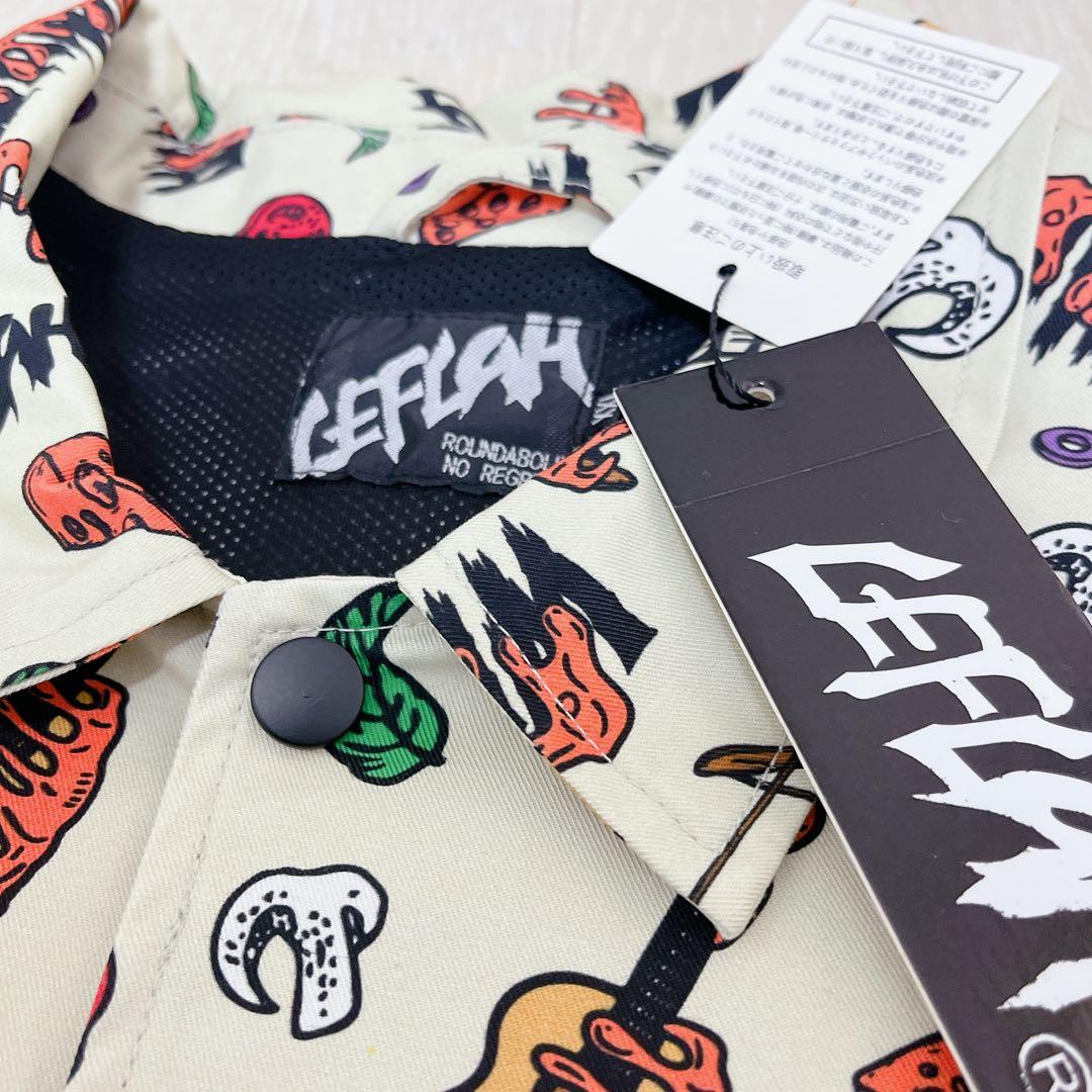 新品未使用 WANIMA×LEFLAH ピザ柄 総柄 コーチジャケット XXL