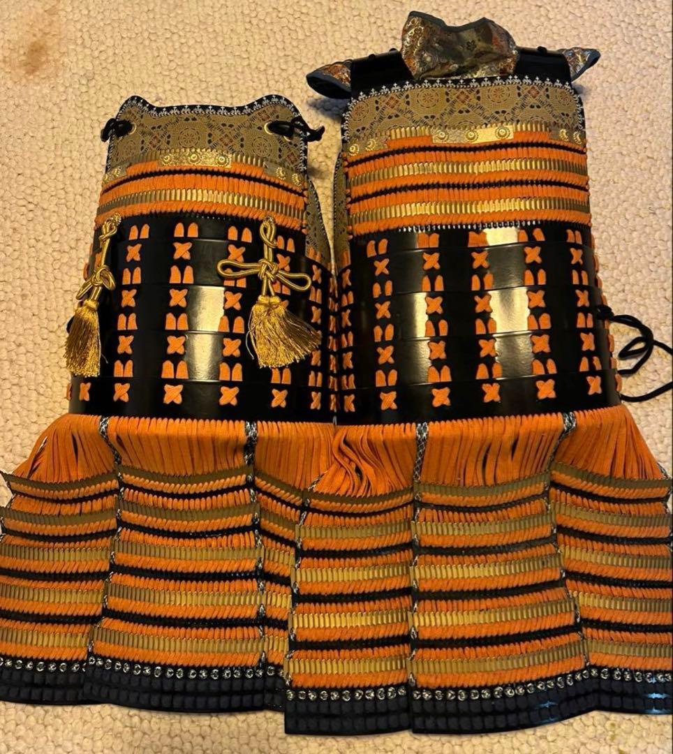 【新品同様】丸武工房製【現代 甲冑•等身大】当世素掛紺白茶糸威具足【胴 鎧】