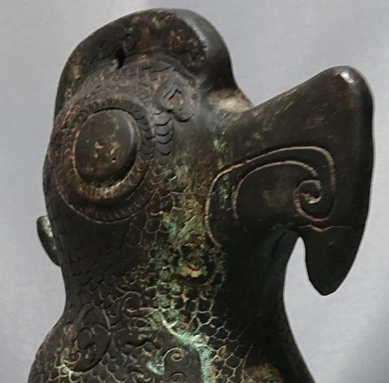 コレクター収集品　青銅　鳴物獣文　鳥形鐘