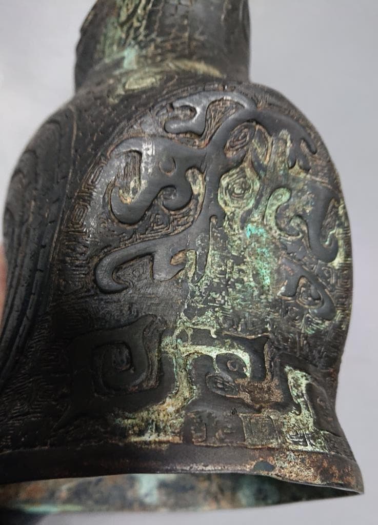 コレクター収集品　青銅　鳴物獣文　鳥形鐘