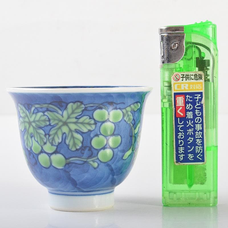 煎茶道具　有田焼　館林源右衛門　染錦　桐花文　湯呑　煎茶碗　5客　V　R6762