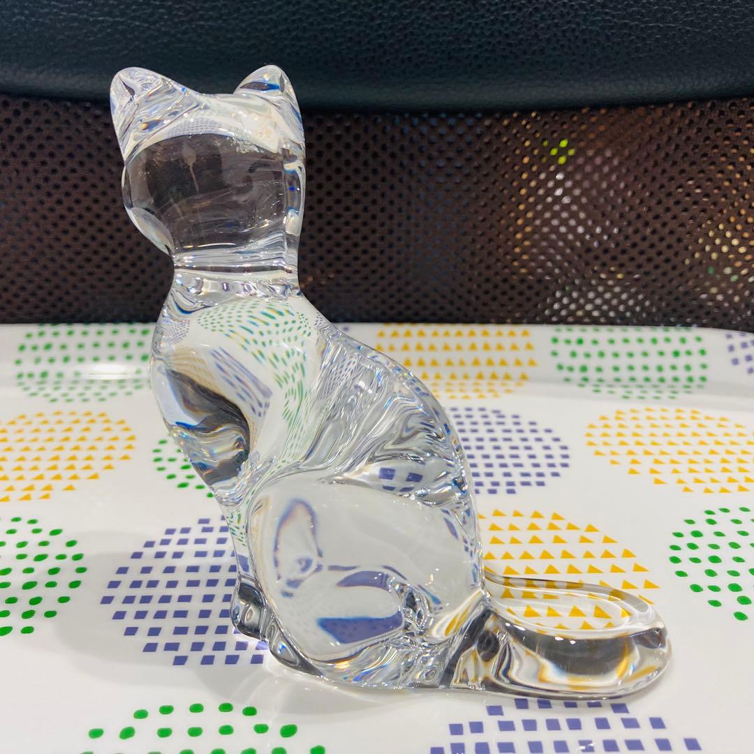 バカラ　baccarat クリスタルガラス 猫の置物 約10cm高　ブランド