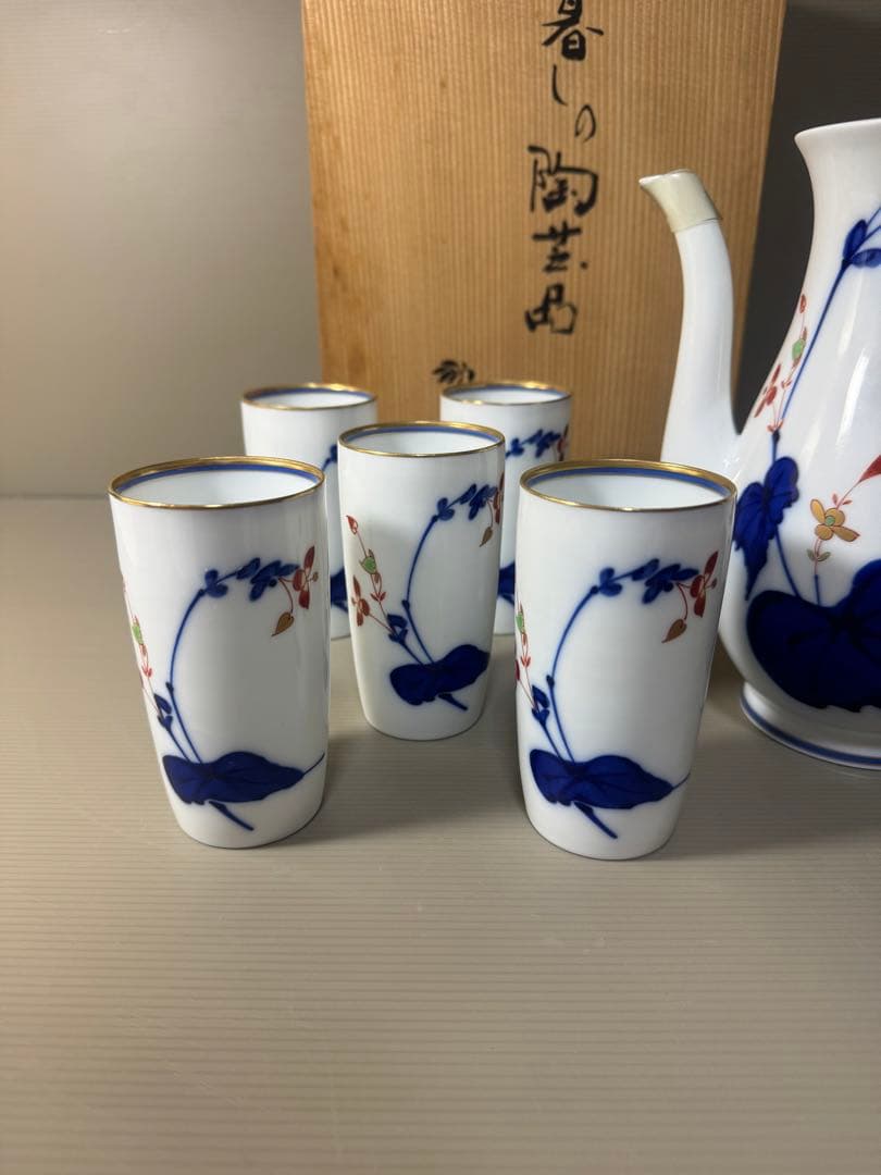 2370 香蘭社　オールド　1950年代　茶器セット　ティーポット1客　湯呑5客