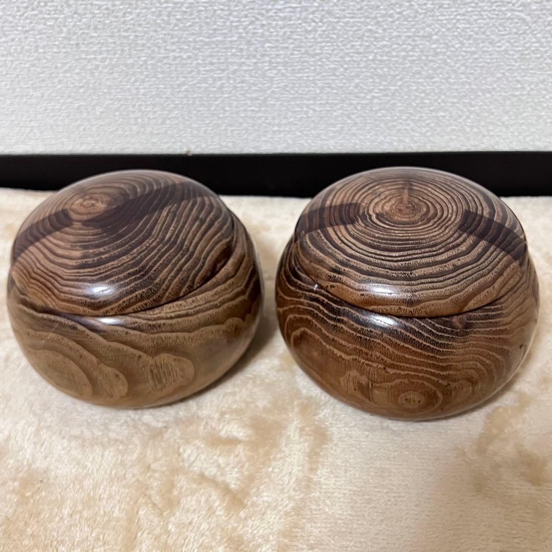 蛤⭐️碁石 蛤白石厚み約1cm 那智黒黒石 碁笥付き 34号？