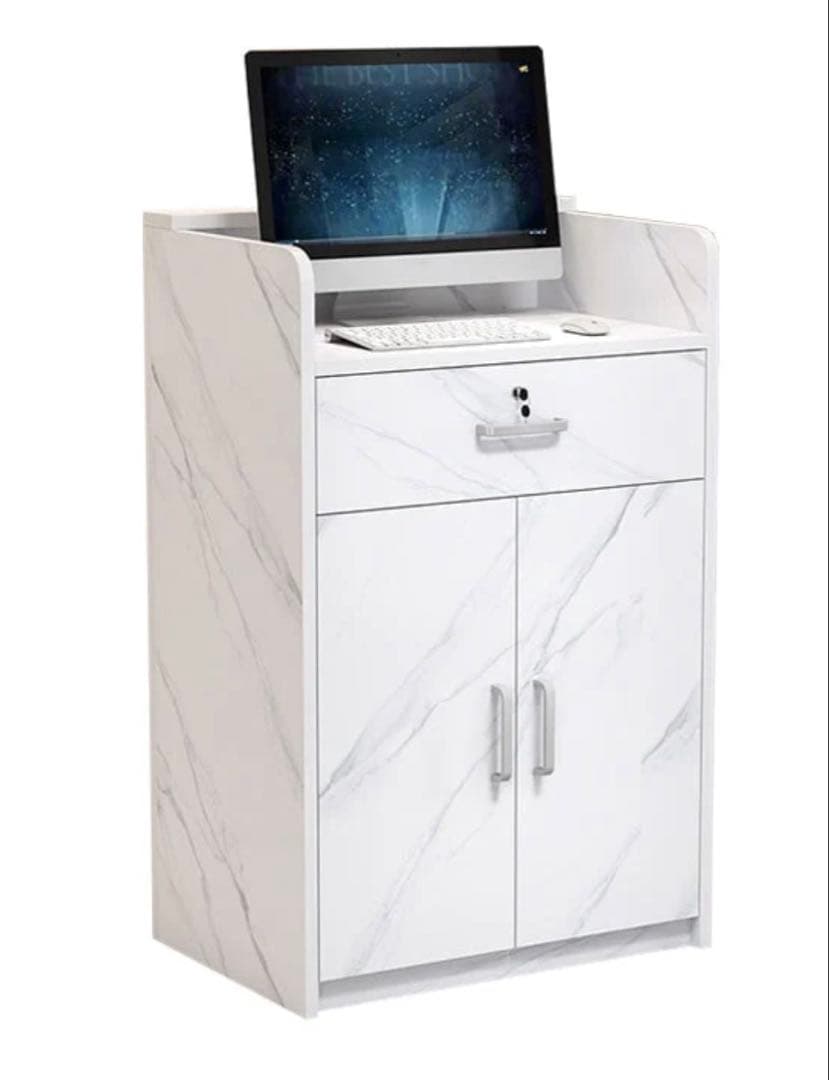 ホワイト 大理石風 レジカウンター