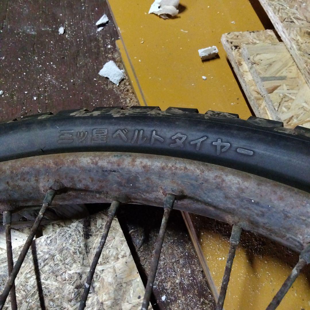 昭和レトロアンティーク　リヤカー　年代物　タイヤホイールのみ゙