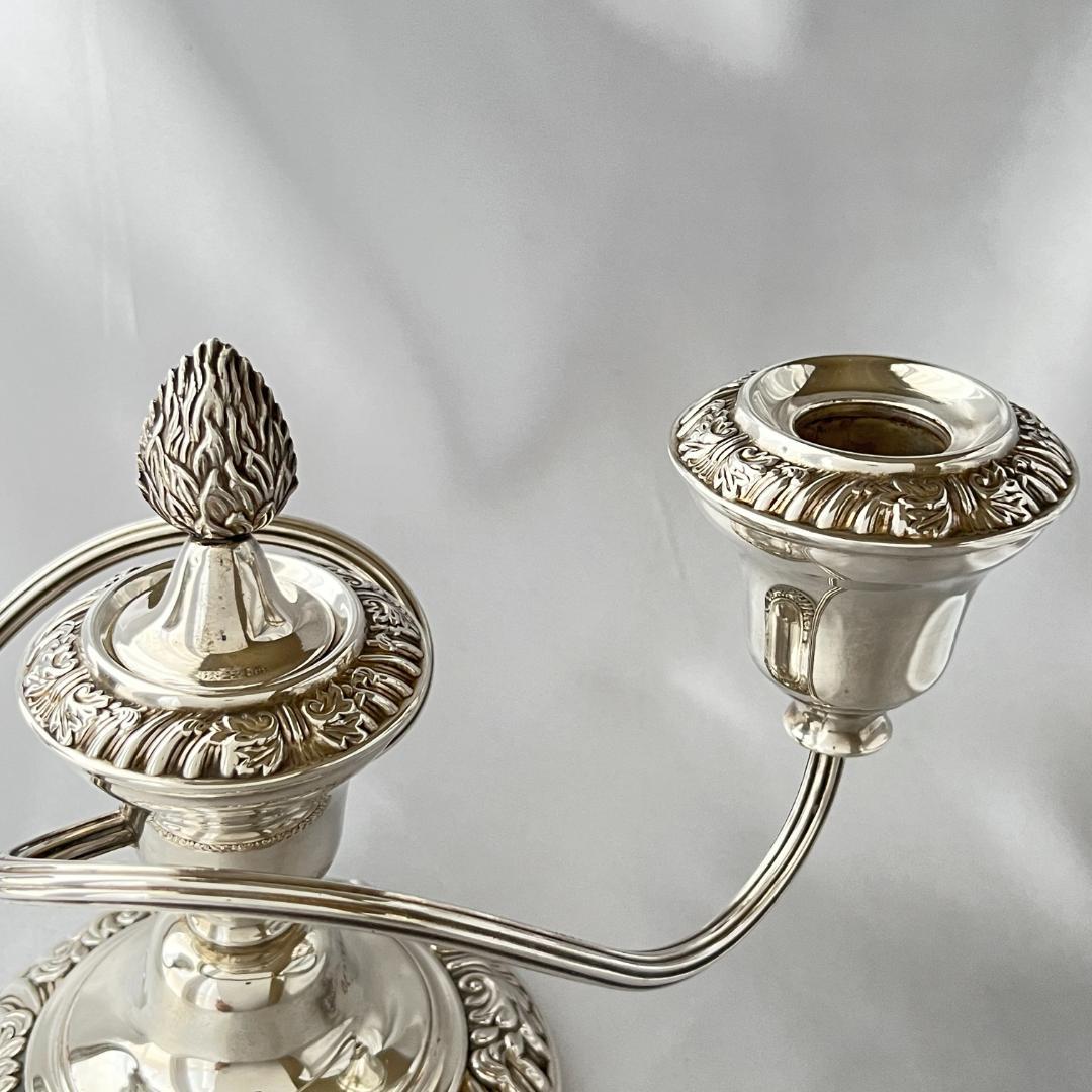 【英国】ビクトリアン キャンドルスタンド トリプルホルダー 火消し