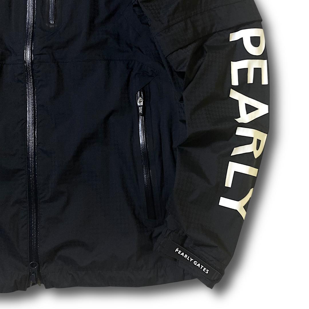 0 新品 パーリーゲイツ ビッグロゴ 半袖にもなる! レインジャケット ブラック