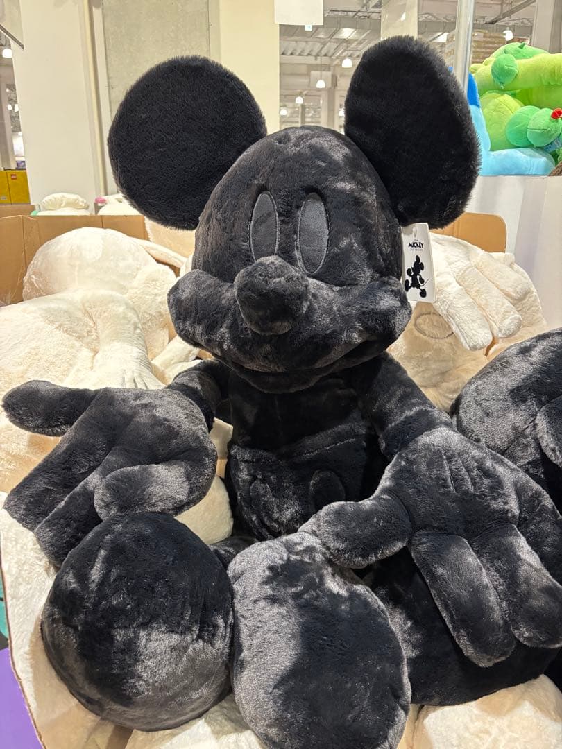 コストコ　ブラック ミッキー ぬいぐるみ 　ビッグ　ブランケット　100cm