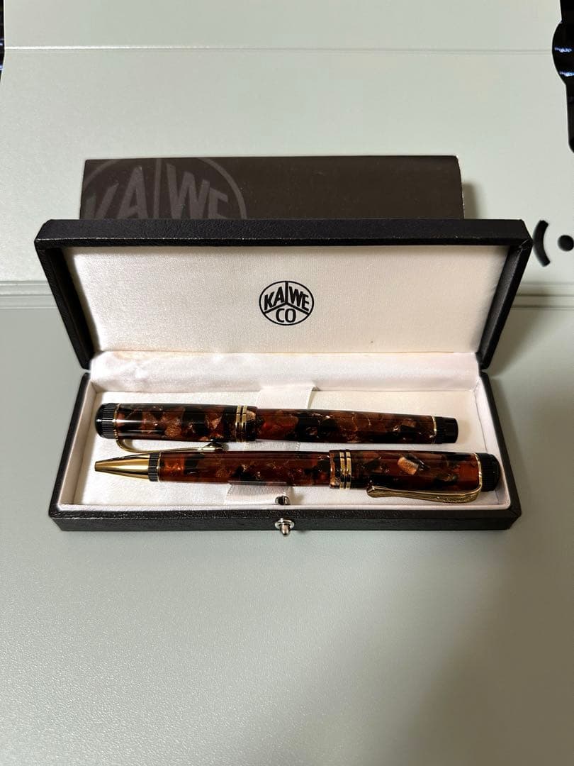 【未使用品】カヴェコ　万年筆・ボールペンセット　ディア2　アンバー