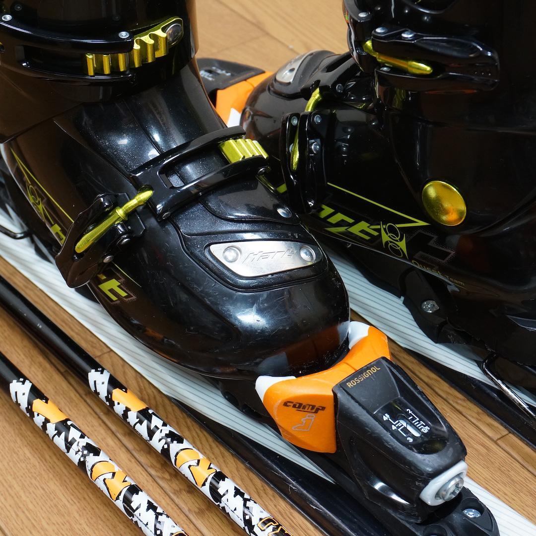 メンテ済 120cm 靴22cm ROSSIGNOL カービングスキーセット