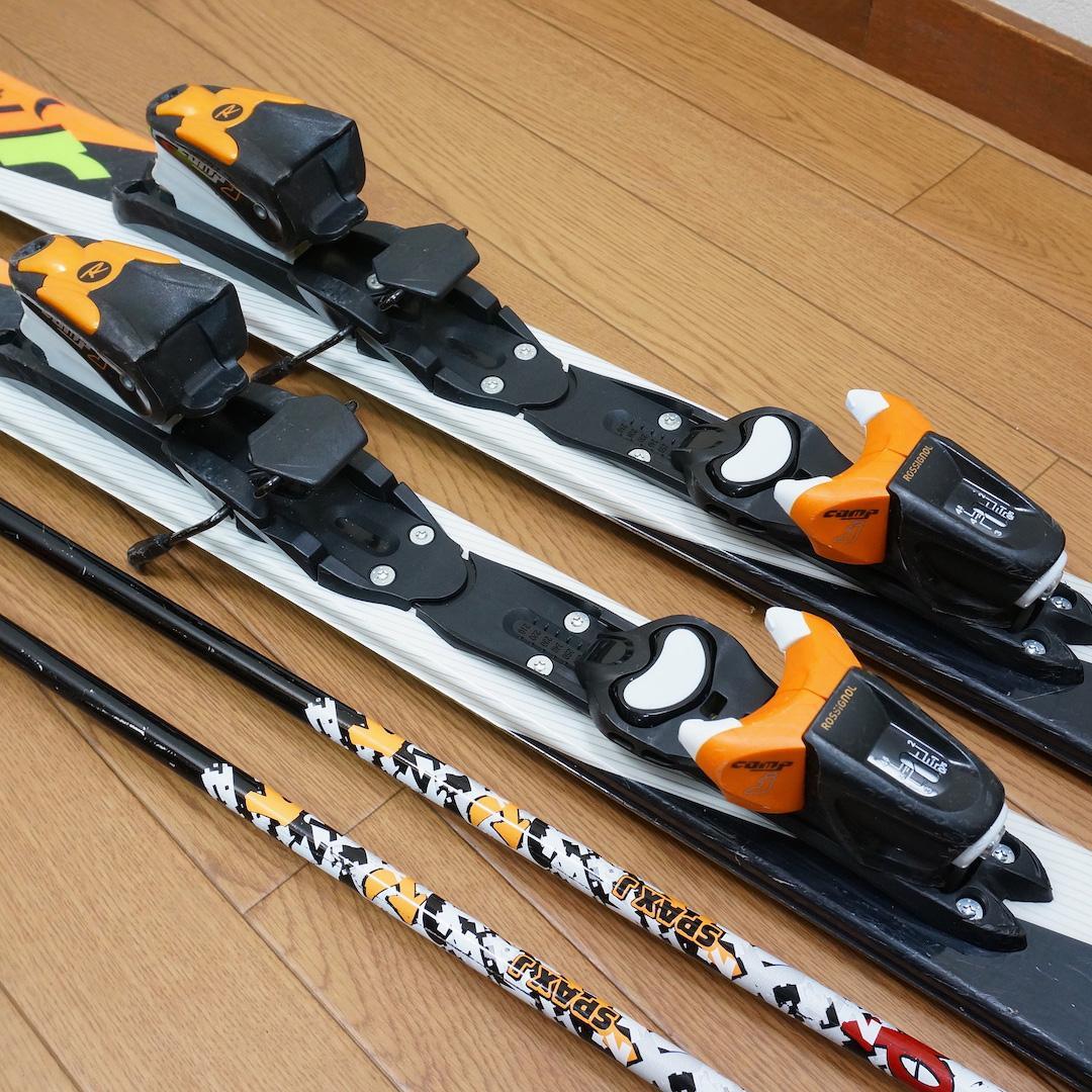メンテ済 120cm 靴22cm ROSSIGNOL カービングスキーセット