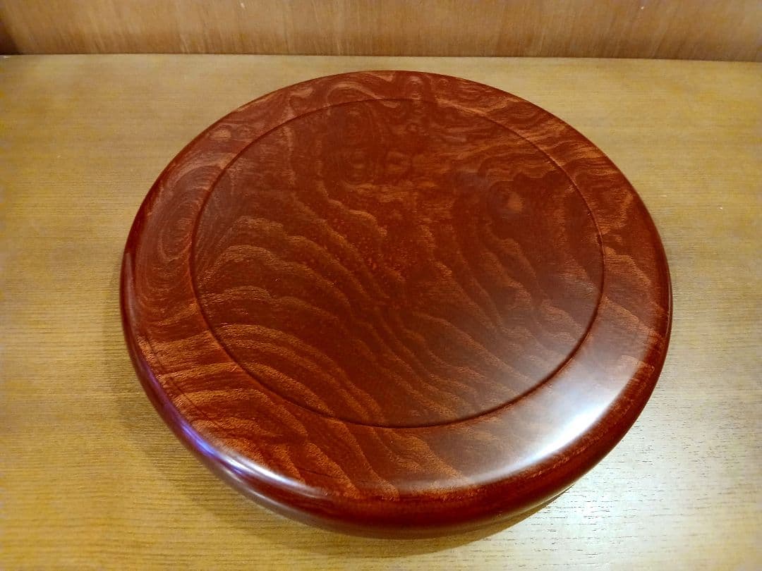 未使用　紫檀杢　木製漆器　盆　天然木