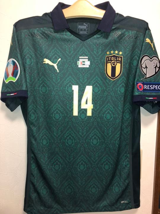 支給品イタリア代表キエーザ選手　ルネッサンスユニフォーム　ユーロ2020予選