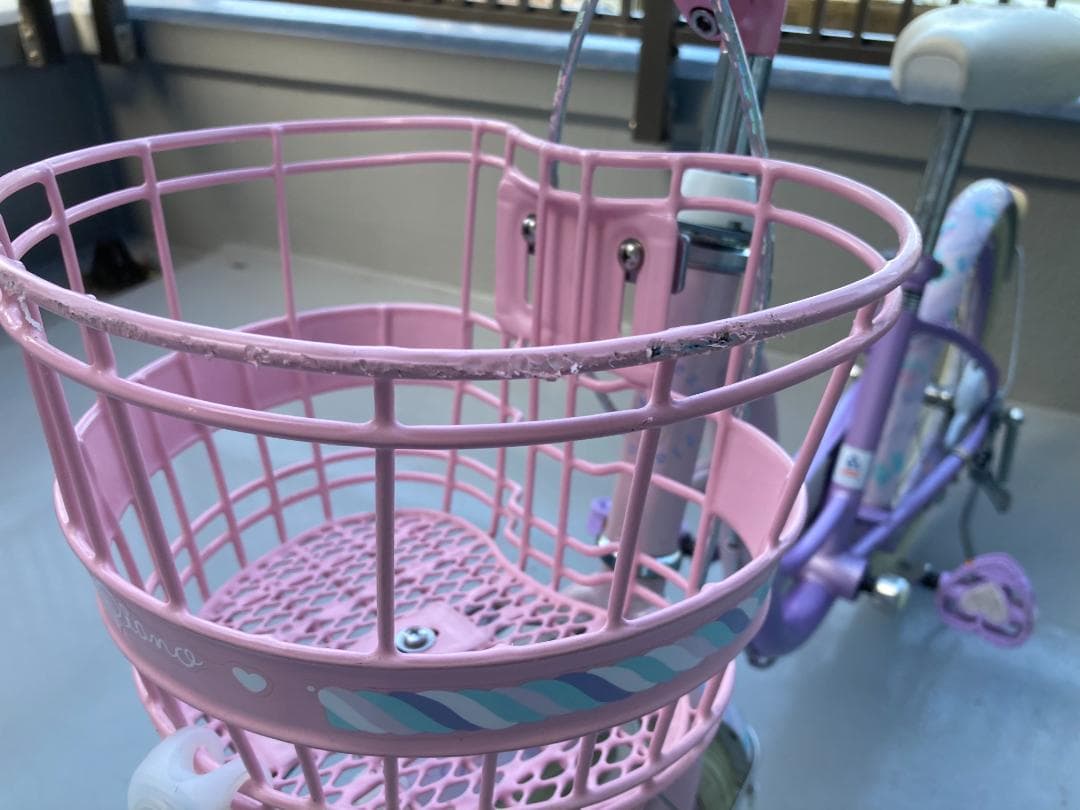 子供用自転車　アサヒサイクルのメゾピアノ 紫色とピンク 18インチ