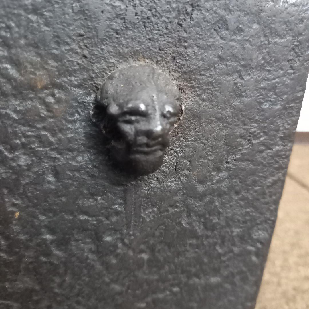 鉄製 六角形 茶釜 銅製蓋付き 時代物