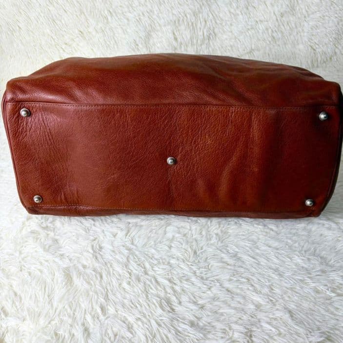 月末セール！agnes b. ボストンバッグ　オールレザー　本革　茶色　鍵付き