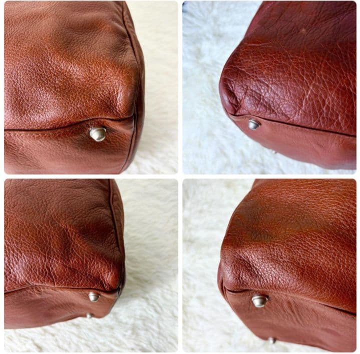 月末セール！agnes b. ボストンバッグ　オールレザー　本革　茶色　鍵付き