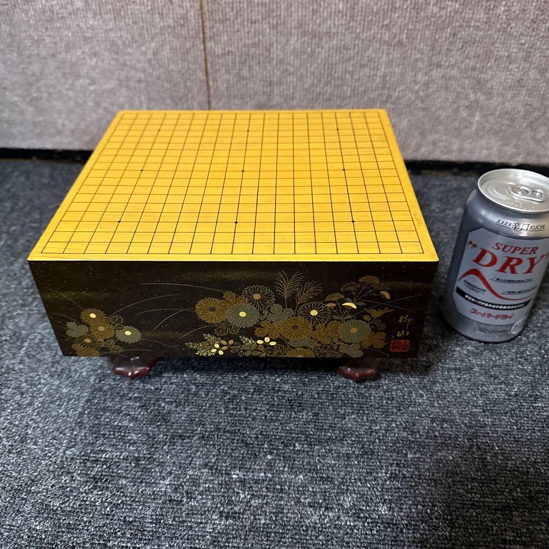 漆芸 碁盤 柳山作 金蒔絵 ミニチュア 囲碁 碁盤 囲碁盤 姫碁盤