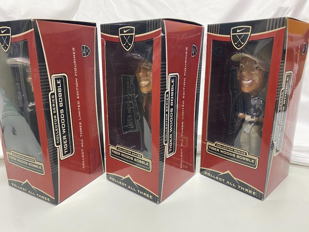 【激レア】未使用！ タイガー・ウッズ　ボブルヘッド　フィギュア　完全３体セット