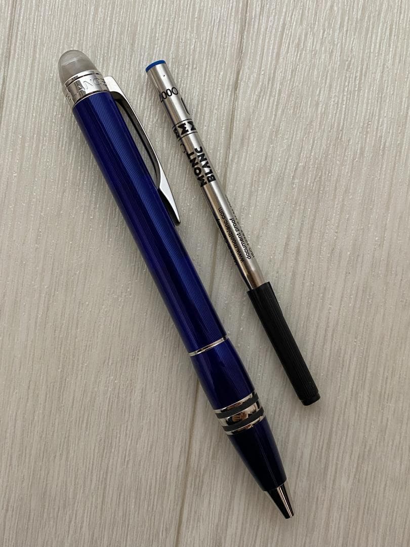 希少 美品 モンブラン スターウォーカー クールブルー ボールペン 新品リフィル