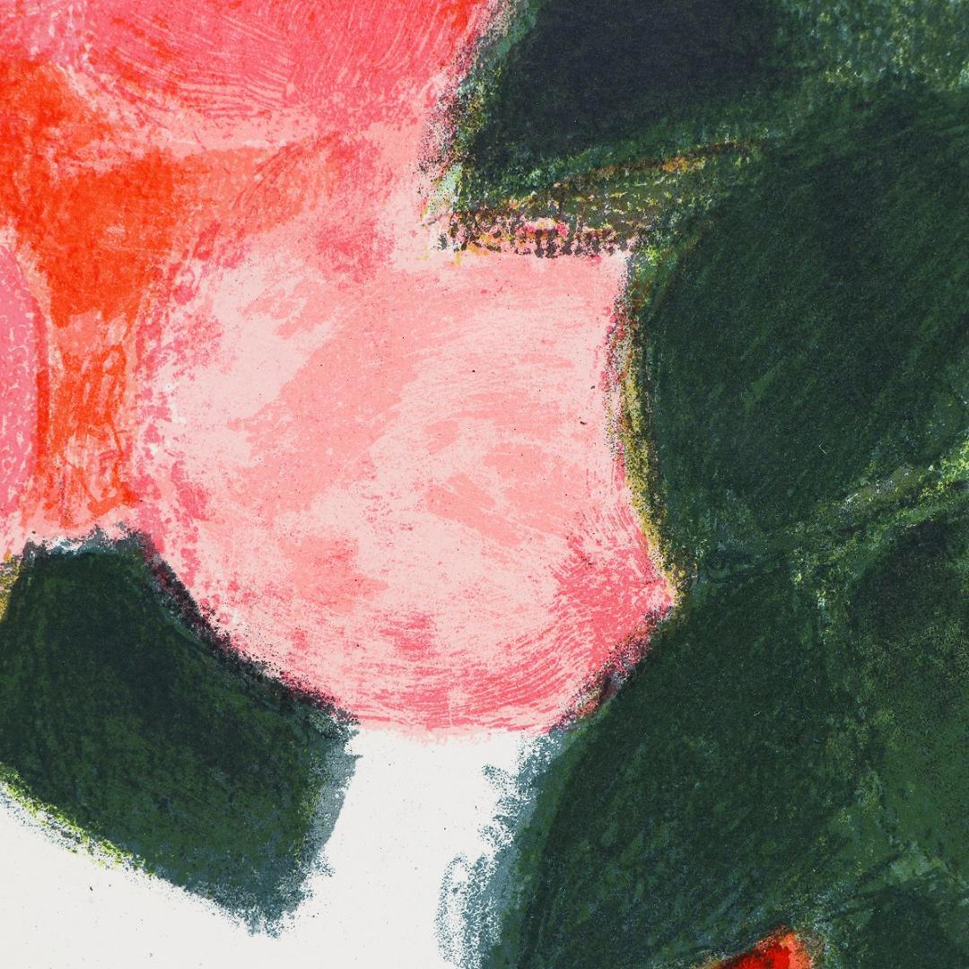 ◆本物保証 ベルナール・カトラン 『赤い花』 大判版画 リトグラフ 石版画