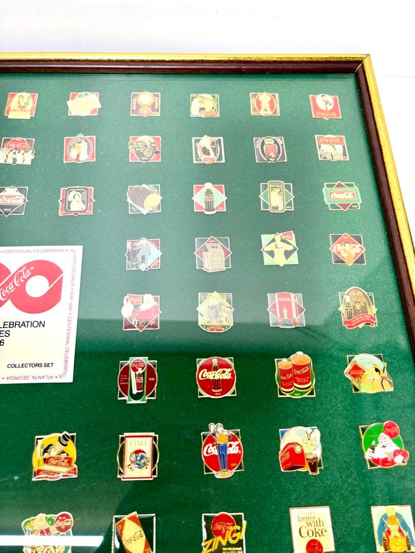 #コカコーラ100周年記念ピンバッジセット 額装限定品 1886-1986