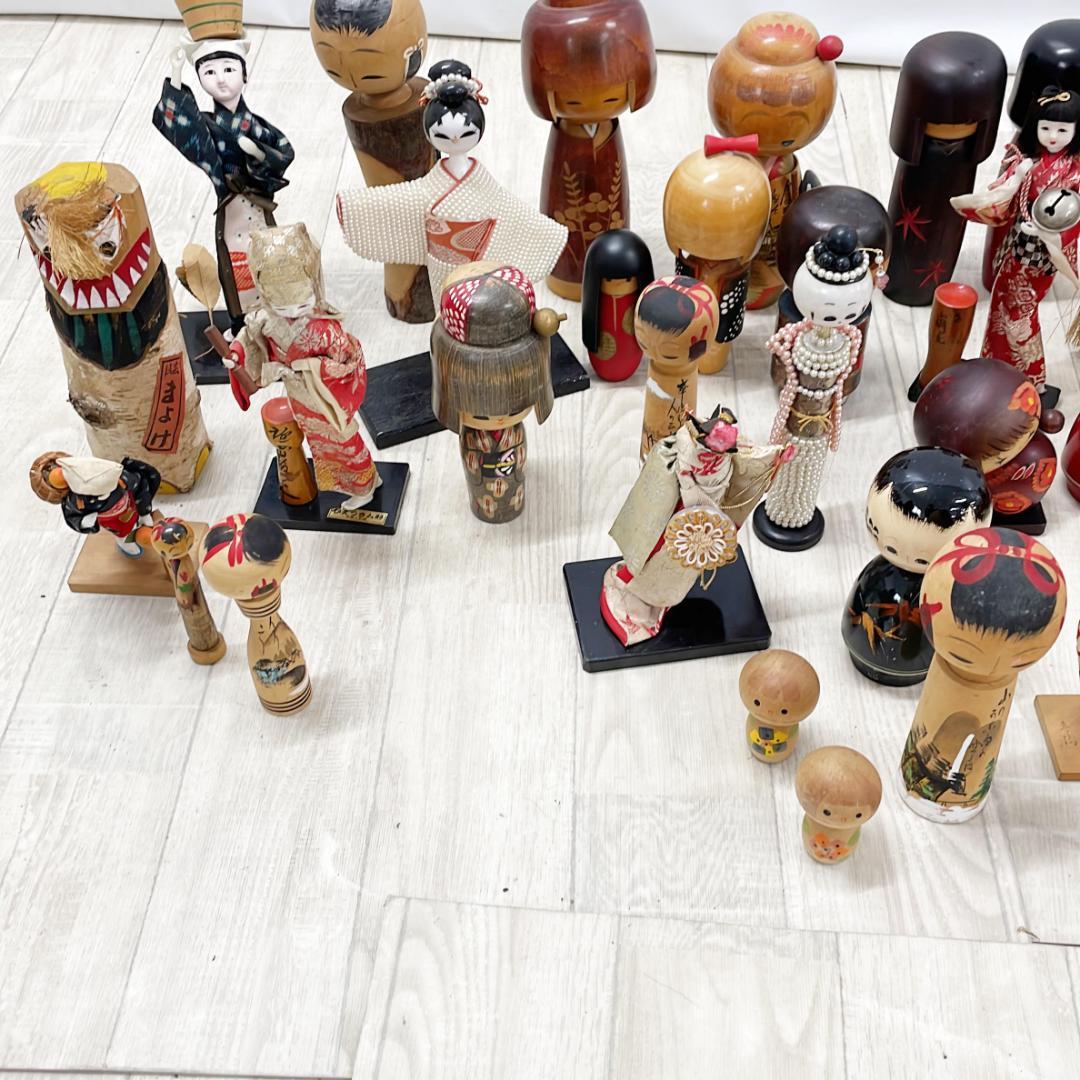 伝統工芸木製こけし人形セット 約50体位