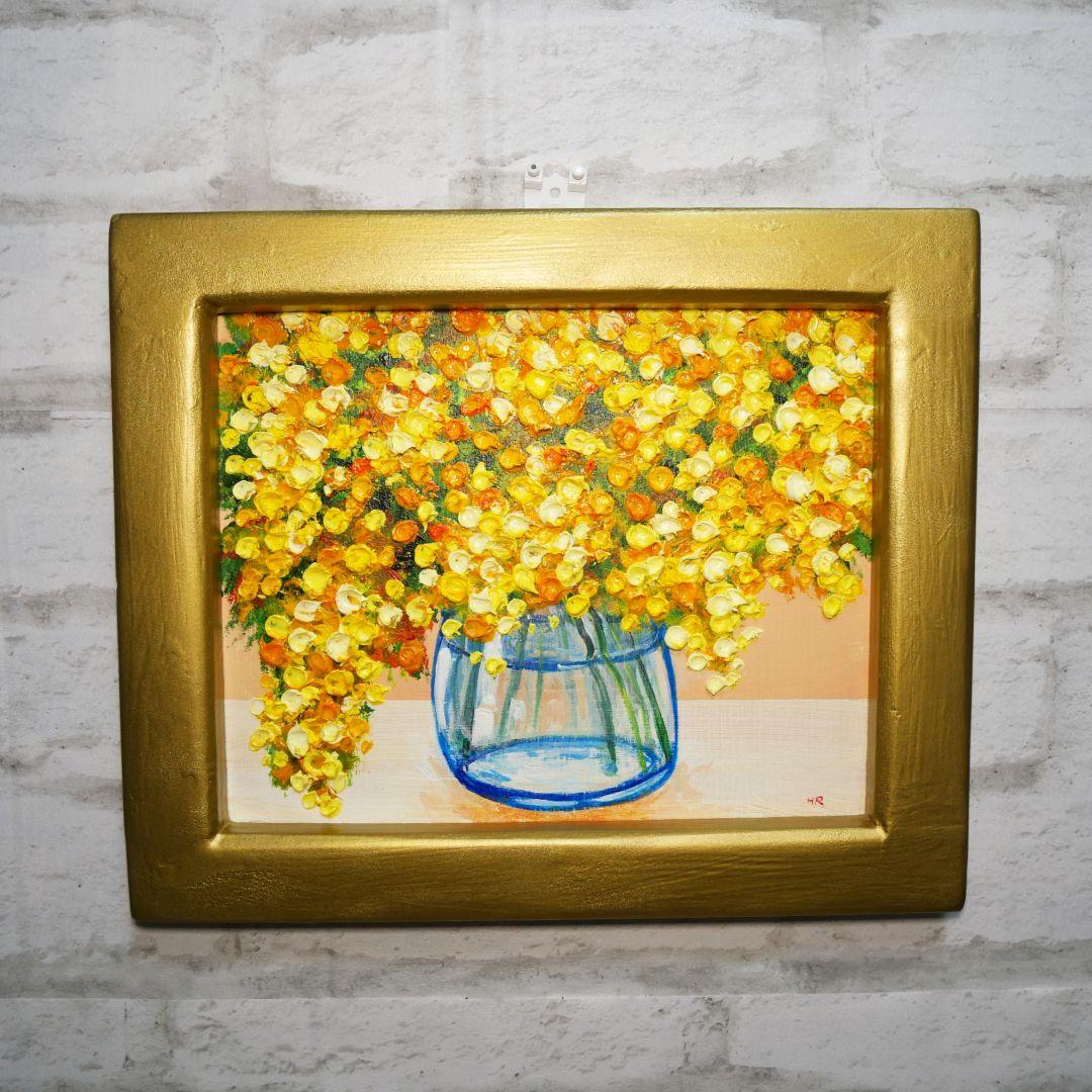 油絵 油彩 油彩画 絵画 絵 【ミモザ】