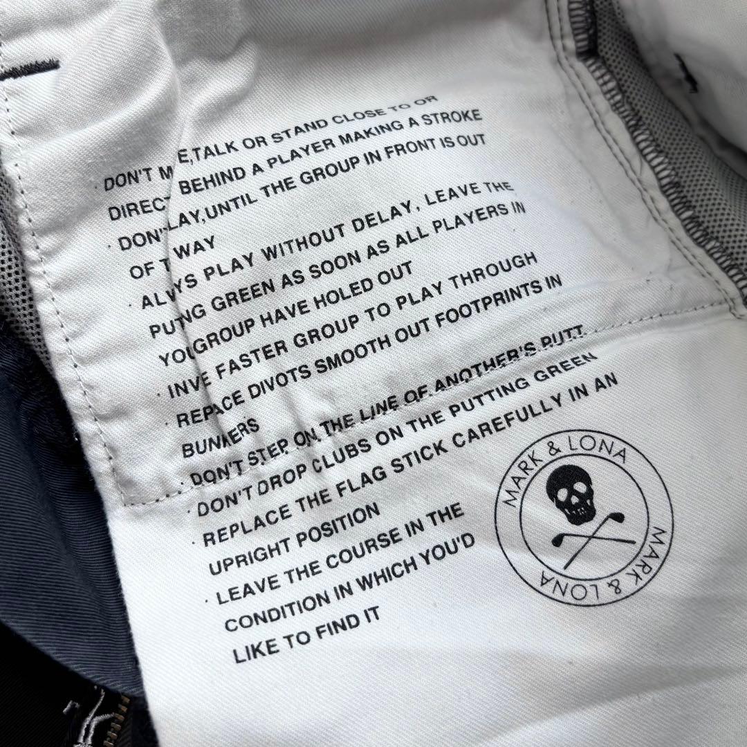 MARK&LONA マークアンドロナ ストレッチロングパンツ 刺繍 ロゴ M