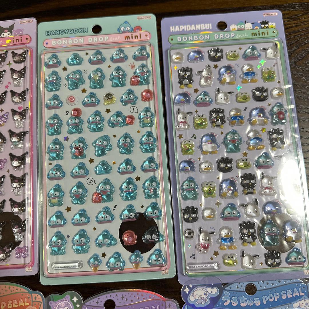 【正規品】サンリオ12枚セット　ボンボンドロップシール　ミニ　うるちゅるシール