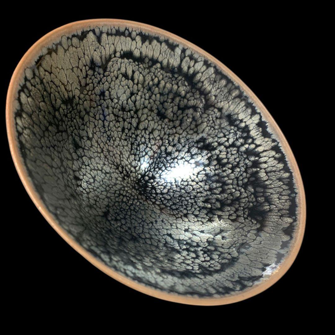 鎌田幸二 燿変油滴茶碗 共箱 共布 栞 天目茶碗