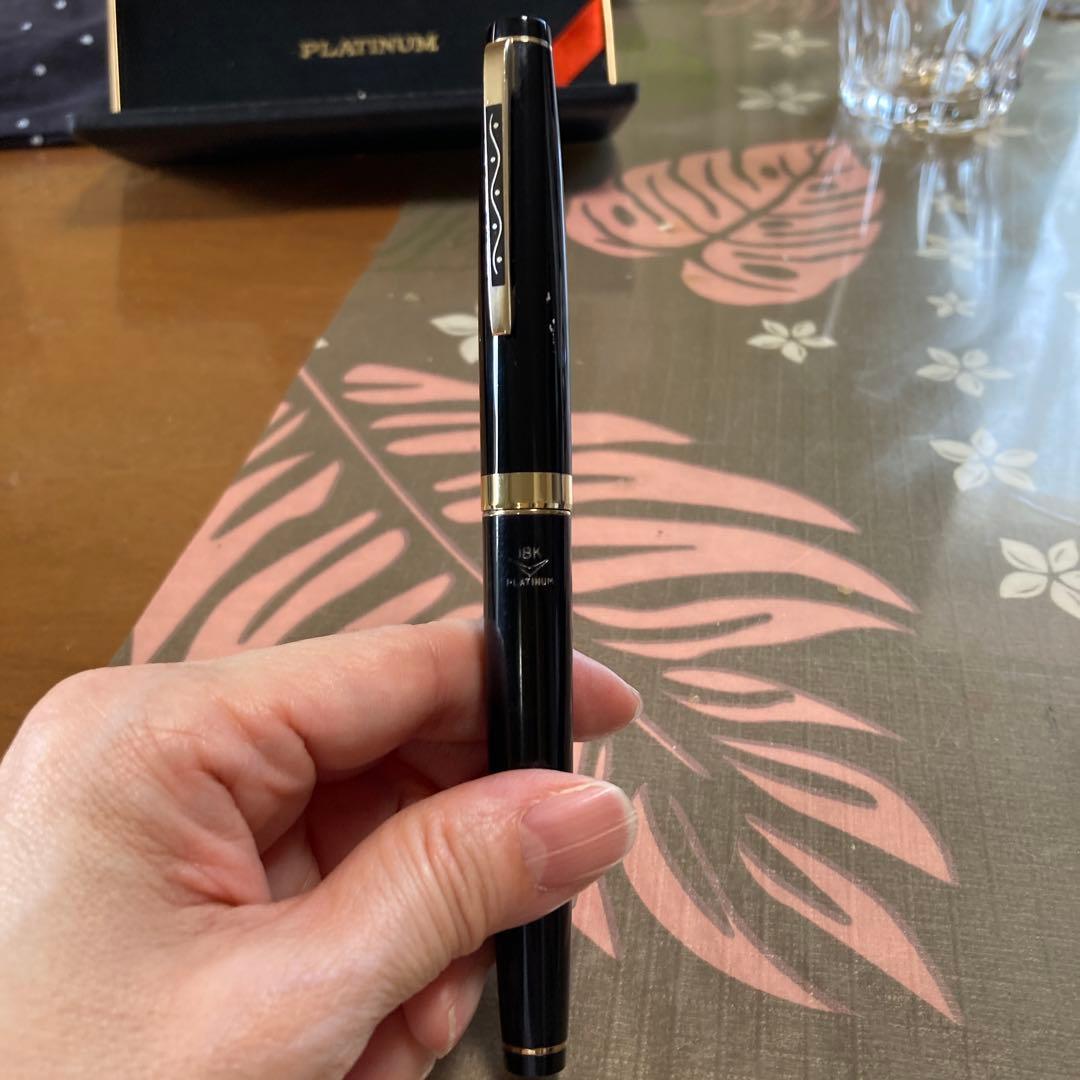PLATINUM 万年筆 黒 ケース付き