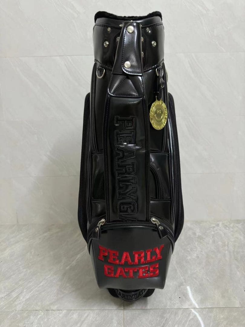 PEARLY GATES キャディバッグ 黒 合成革　パーリーゲイツ