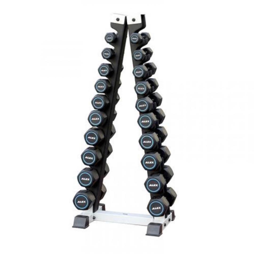 ②ALEX ダンベル 10ペア 1〜10kg 収納ラック付き 総額14万円 美品