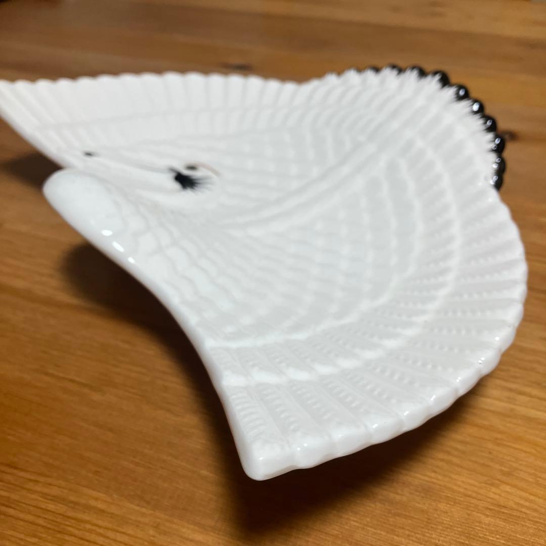 珍品 福寿堂 平安瑞香造 雅陶 『鶴』 鶴型皿 飾り皿