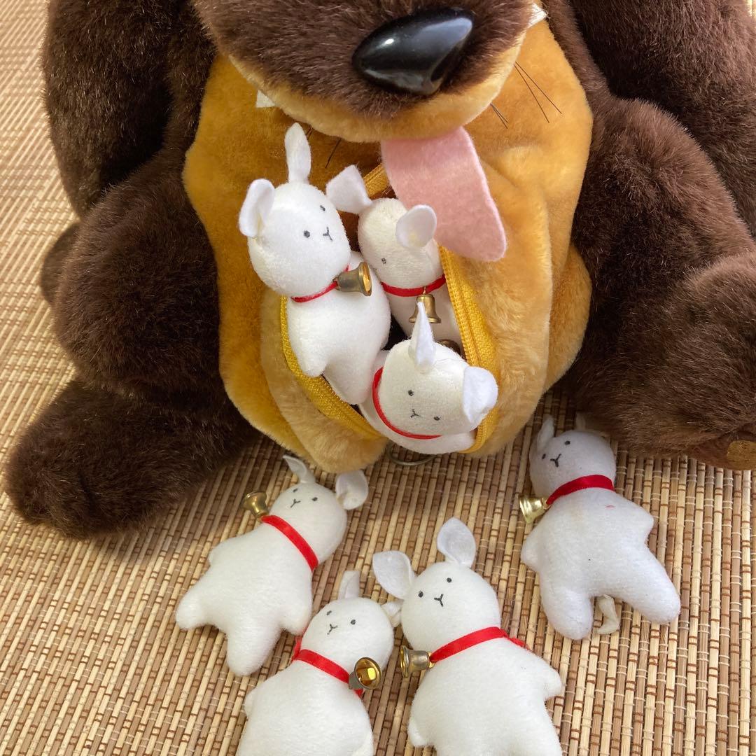 おおかみとしちひきのこやぎ ぬいぐるみ オオカミと七匹のコヤギ　レトロ