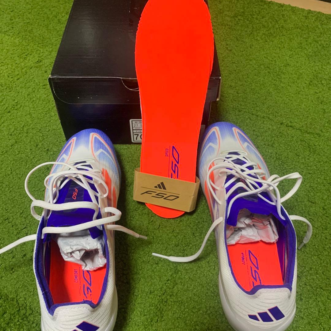 adidas F50エリートHGホワイト/ブルー/オレンジ