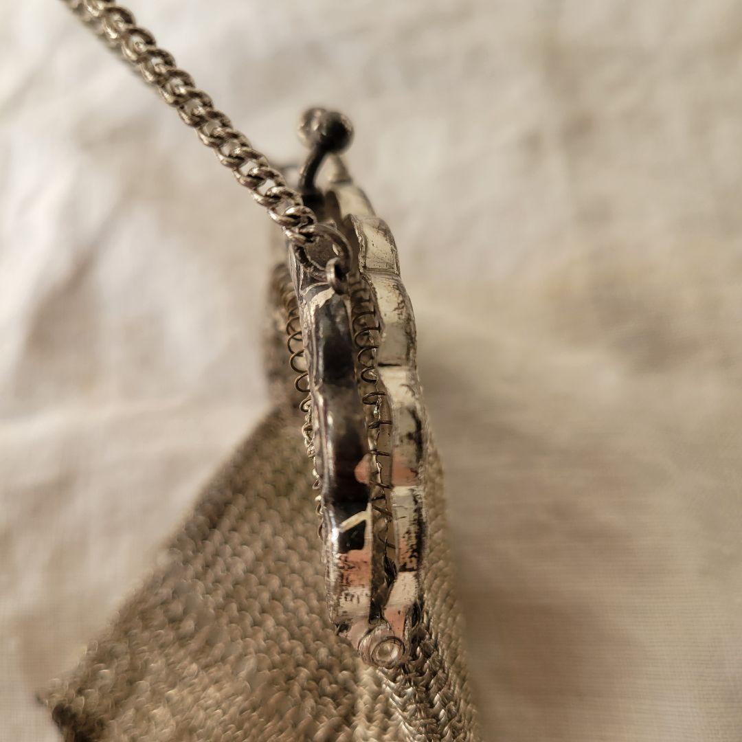 フランス　アンティーク　メタルメッシュパース　シャトレーン