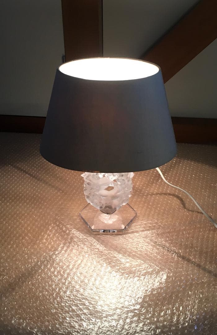 ○激レア LALIQUE Mésanges ラリック クリスタル テーブルランプ