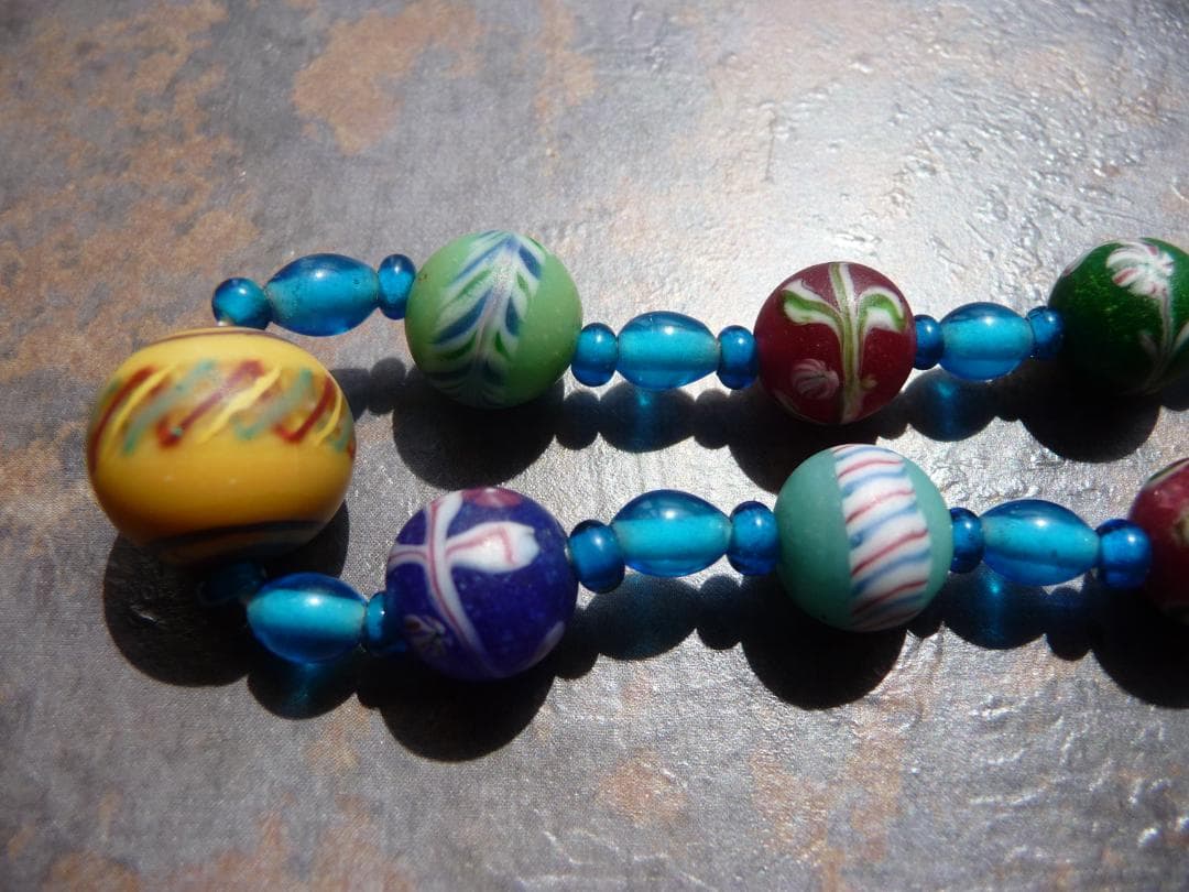 【なまひよ】アンティーク　和玉　ひと繋ぎ　江戸とんぼ玉