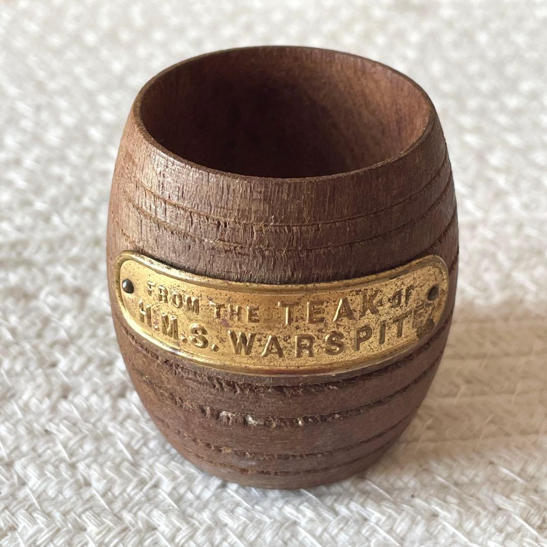 イギリス海軍 戦艦 ウォースパイト ガンジス 他 楊枝入れ 小物入れ チーク