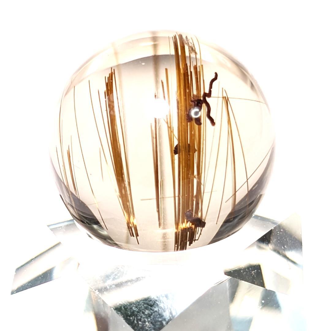 一点物 タイガータイチンルチルスフィア 18ミリ クリスタル台座 最強金運